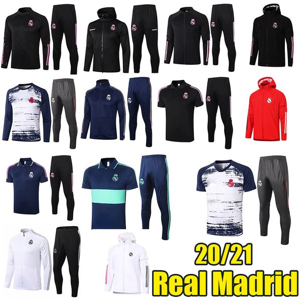 

2020 real madrid tracksuits training jackets polo shirts running sportswear full zipper outdoor jackets pre match training suit long sleeves, Black