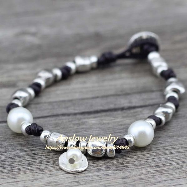 

anslow 2017 brand new design simulated pearl office lady cute friendship bracelet mother's day gift low0480lb sqccau, Golden;silver