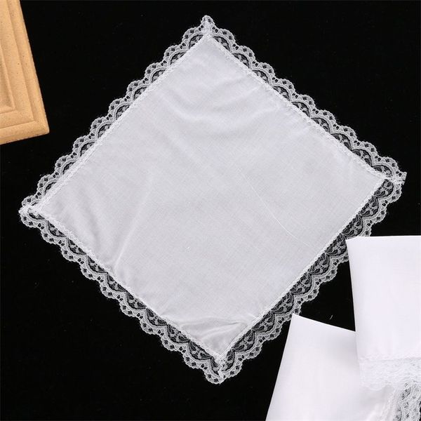

25cm white lace thin handkerchief 100% cotton towel woman wedding gift party decoration cloth napkin diy plain blank handkerchief dbc 219 g2