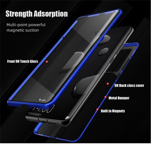 

360 full magnetic adsorption metal case for huawei p40 30 20 pro mate 30 20 p20 p30 p40 lite e doub bbyori