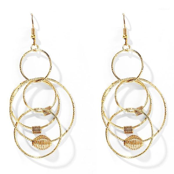 

dangle & chandelier wybu multi layer cascade circle drop earring for women 2021 cascading circles ear hooks jewelry birthday gift dangling e, Silver
