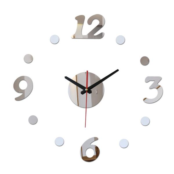 

wall clocks sticker quartz clock watch vintage acrylic mirror home large decorative fashion living room