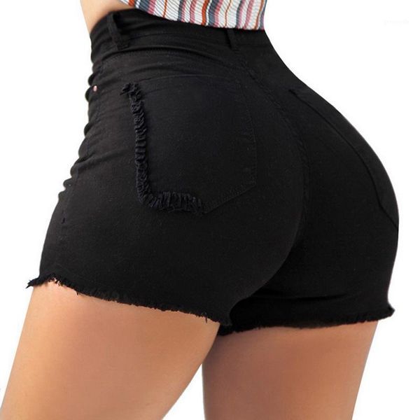 

women's denim shorts high waist jeans summer slim stretch casual short pants fashionable streetwear spodenki damskie1, Blue