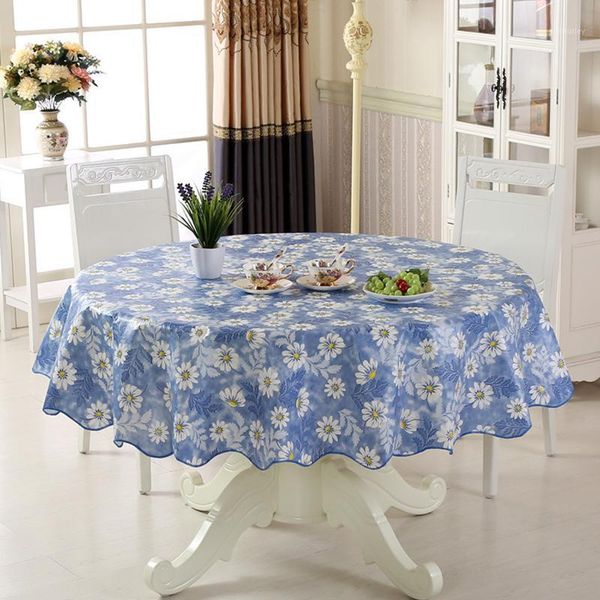 

pvc plastic kitchen tablecloth nordic style round tablecloth pastoral plant flowers pattern oil-proof waterproof table cloth1