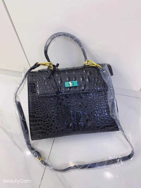 

guangzhou handbag new big alligator kelly cowhide one shoulder women's bag