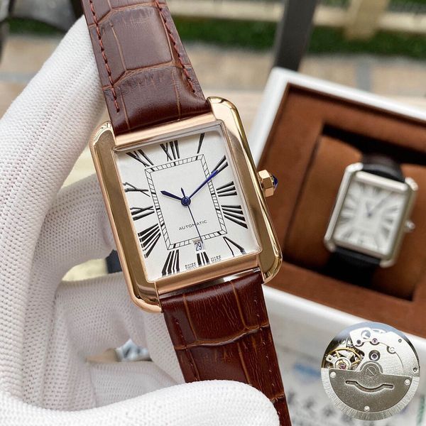 

2020 classic tank men watches joker leather wristwatches 316l stainless steel square mens watch d3027