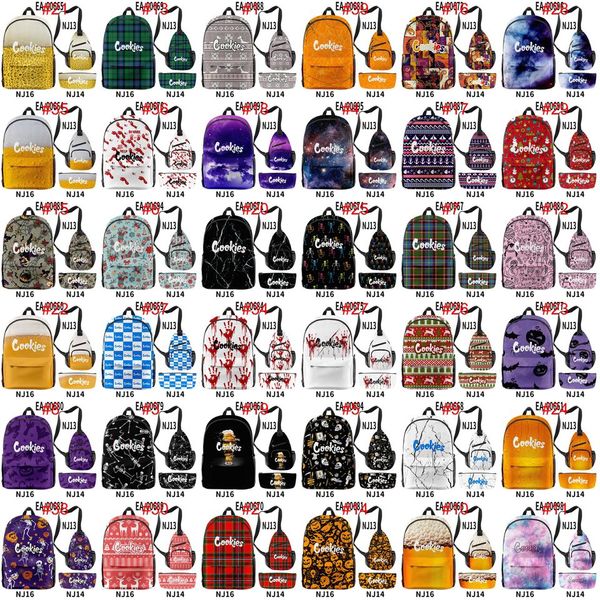 

cookies backpack pen oneshoulder bags 3pcsset halloween skull cookies snowflake giraffe gray red handprint footprints wmtsrh xhlove