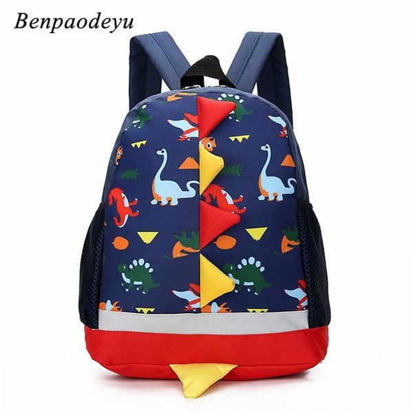 Saco de Crianças Bonito Dinossauro Dinossauro Miúdos Infantil Mochila Pré-escolar Para Meninos Meninas Bebê Sacos de Escola 3-4-6 Anos LJ201029