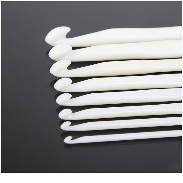 

m 4mm 5mm 6mm 7mm 8mm 9mm 10mm pure white plastic handle crochet hook knitting needles thick head tools diy crafts acc wmtnqf, Black;brown