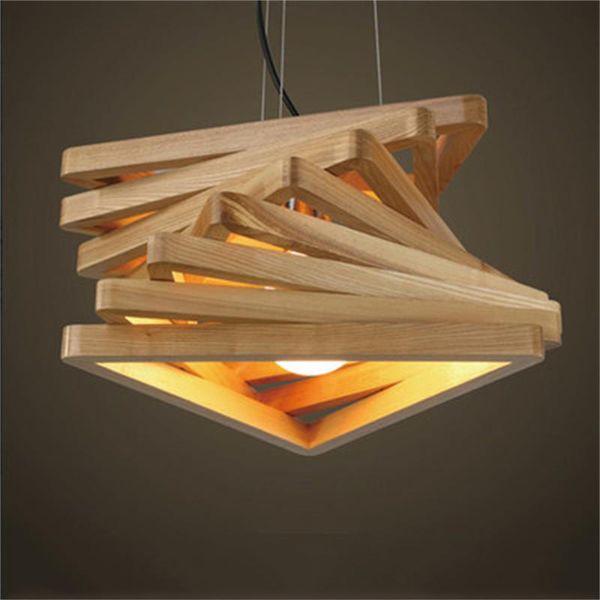

american country led chandelier lights log phantom creative wood decoration pendant lights restaurant coffee shop solid wood lighting