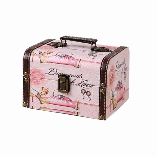 

european-style jewelry box storage box simple large capacity earrings earrings ring necklace, Pink;blue