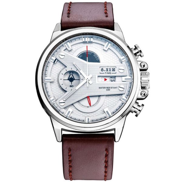 

611 with multi-function steel luminous double stainless core water outdoor personalized men's watch 2021k9yci9ee, Slivery;brown