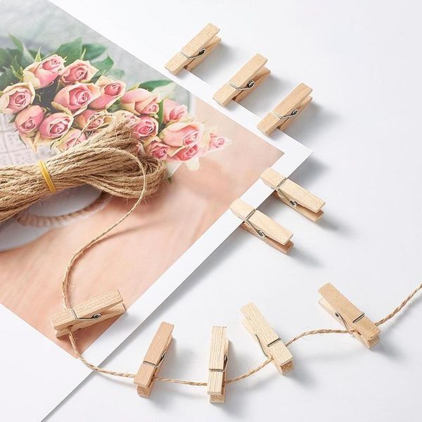 

1set paper tags card label display with hemp cord rectangle & heart blank wooden pegs clips wedding party gifts jllzcg