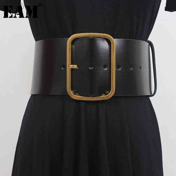 

[eam] pu leather black metal buckle wide leg belt personality women new fashion tide all-match spring autumn 2022 1de3188 aa220312, Black;brown
