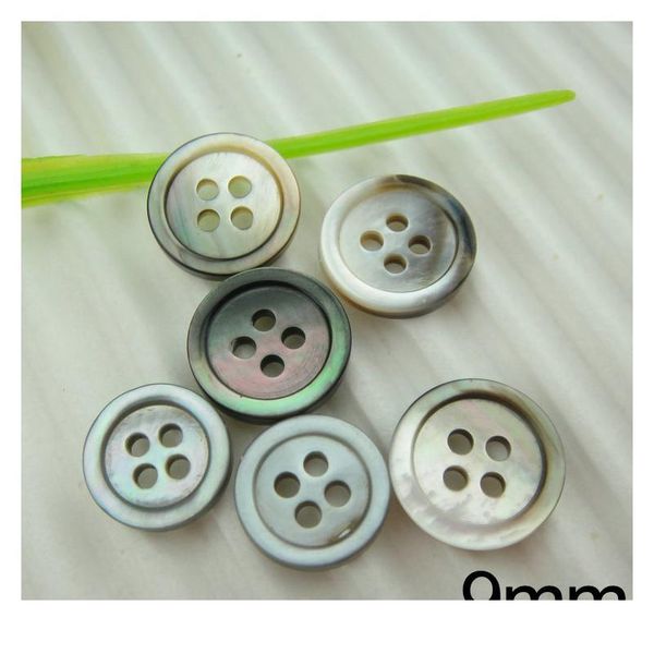 

9/10/11.5mm 20pcs round shell sewing buttons 4-holes button natural shell buttons color japan mother of imitation pearl bbyklj, Blike;white