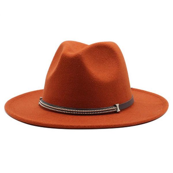 

wide brim hats women winter autumn fall fedora round felted khaki white black with belt band vintage street, Blue;gray