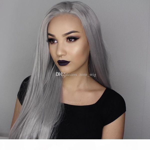 

silver grey wig human hair full lace wigs for black women 10"-26" long straight natural hair glueless front lace wigs, Black;brown