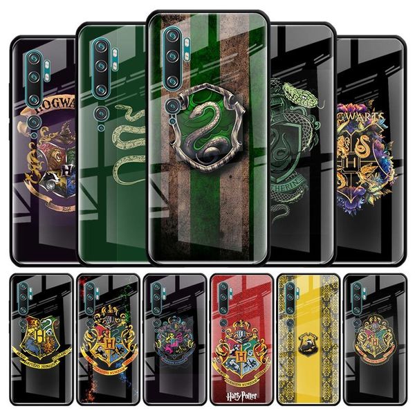 

potter school xiaomi mi poco x2 x3 nfc 10t 9t pro cc9e 8 glass phone case for note 10 lite m2 f2 c3 cover shell fundas