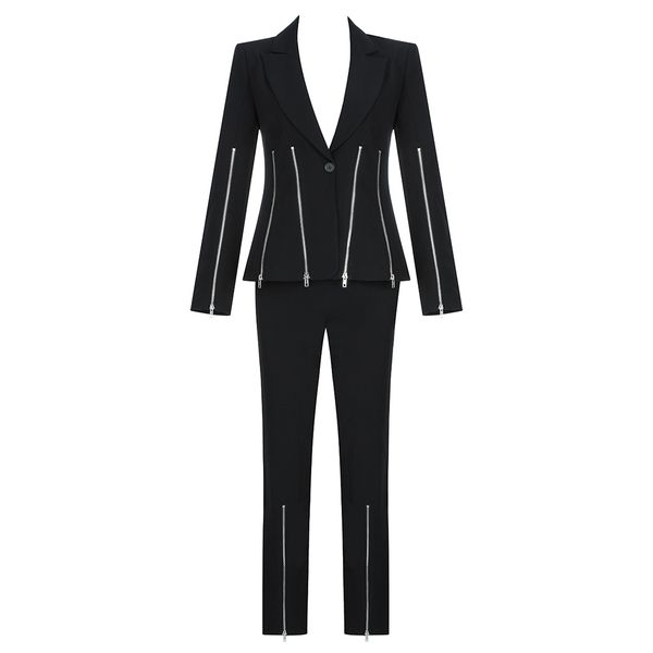 

2 piece set women suit blazer two piece set blazer women ladies suits for women long pant party office sets q1215, White