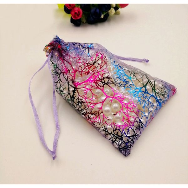 

1000 шт. фиолетовый коралловый органза сумка drawstring poughage bag организатор ювелирные изделия подарок для ср рождественские украшения д