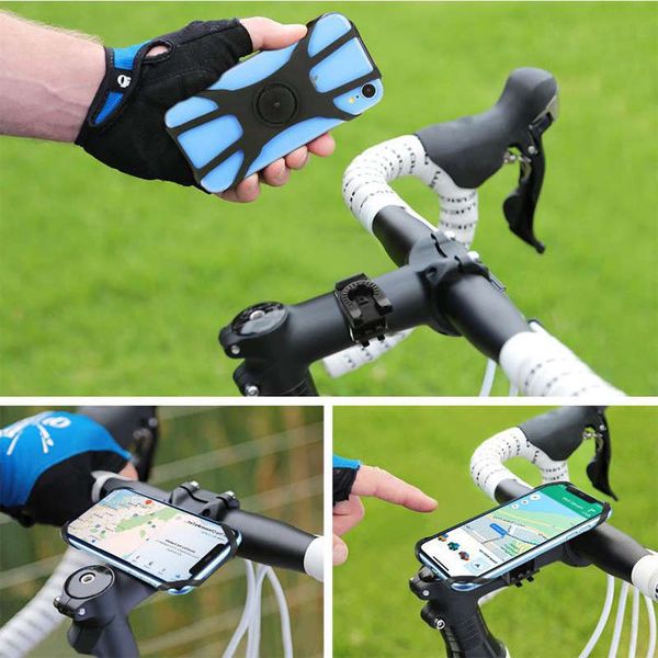 

4bgf1universal honeycomb handle and silicone clamp for bicycle or motorcycle iphone