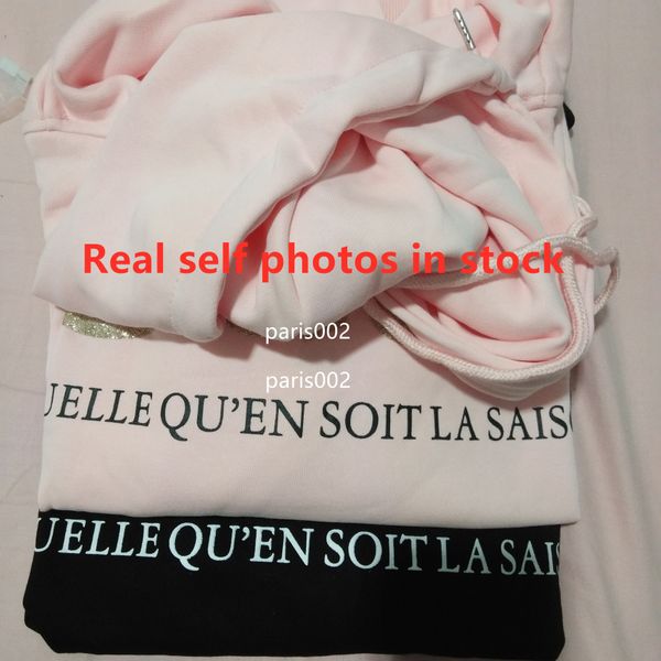 

осень / зима 2020 черный розовый абрикос горячие тиснение буквы для мужчин и женщин свободно и универсальные любовники с капюшоном махровый, Black