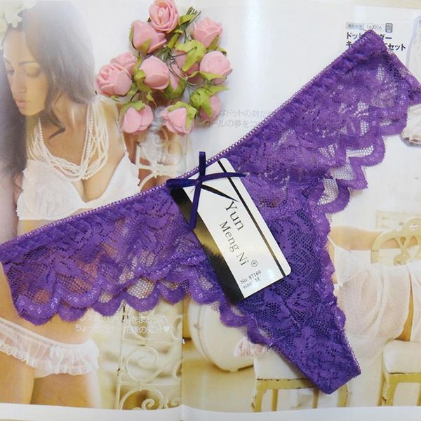 

women girl lace briefs panties breathable low rise hollow underwear underpant thong g-string lingerie1, Black;pink