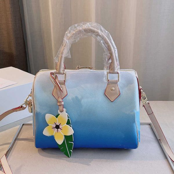 

printed pillow bag women hand bags travel purse patchwork color letter classic interior zipper genuine leather removable shoulder strap