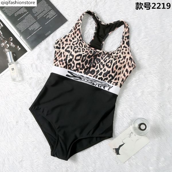 

2020 new fashion bb women's hollow out back leopard print one piece swimsuit