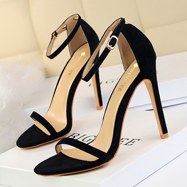

fashion women's stilettos super high suede a word will see high-heeled shoes woman sandals platform heels g0050 j7zi, Black