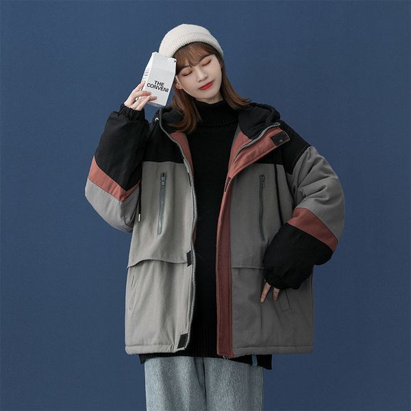 

2021 new privathinker winter new women's warm thickened hooded coats korean streetwear man clothing woman parkas 9d3k, Black