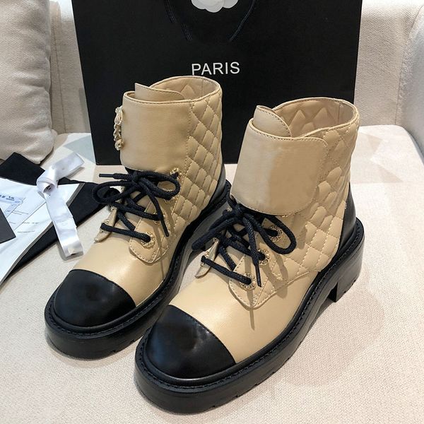

новый париж роял принцессы пинетки женщины канал martin boot boot share rhobu шищеные коровки кожаные сапоги урожай обувь роскошные дизайнер, Black