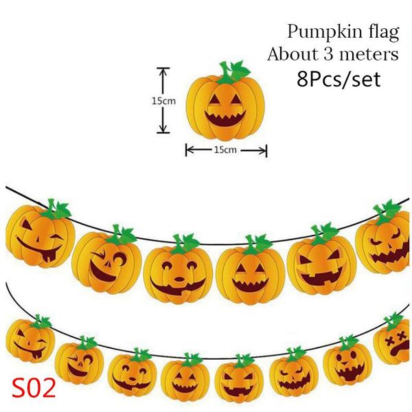 

halloween decoration horror pumpkin bunting flag props ghost banner garland halloween party supplies halloween wmtoeu