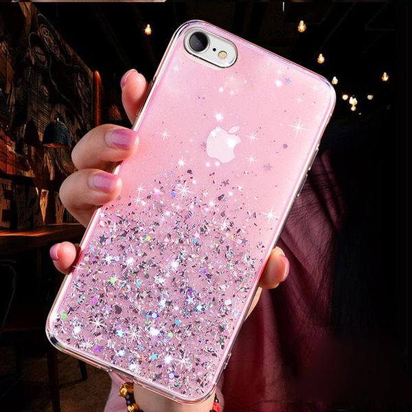 

простой foil star bling блеск чехол для iphone 6 6s 7 8 plus soft tpu силиконовый чехол для iphone x xr xs wmtopo qpseller