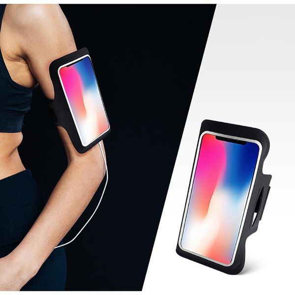 

1pc phone waterproof bag water resistant adjustable phone arm pocket max 6.5in sport case arm band running cellphone case, Black;gray