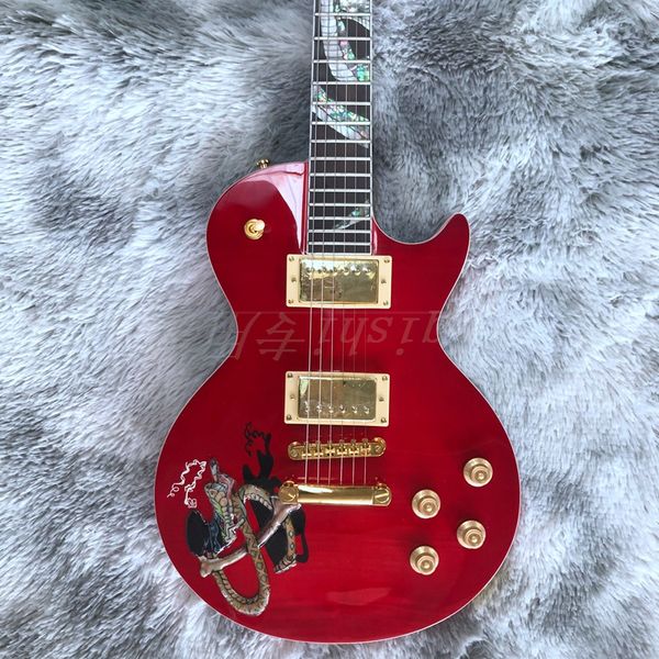 

snake electric guitar,rosewood fingerboard,gold hardware red color