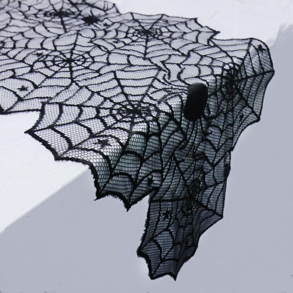 

black lace cobweb spider web table runner table cover for halloween home ghost festival party decoration supply home textile q bbyjdv