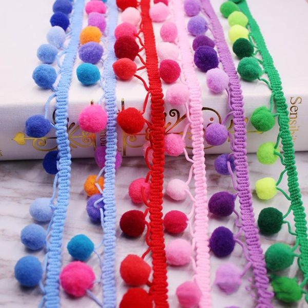 

5yards pom pom trim lace fabric sewing accessories pompons trim tassel ball fringes ribbon sewing lace for diy material apparel h wmthvf