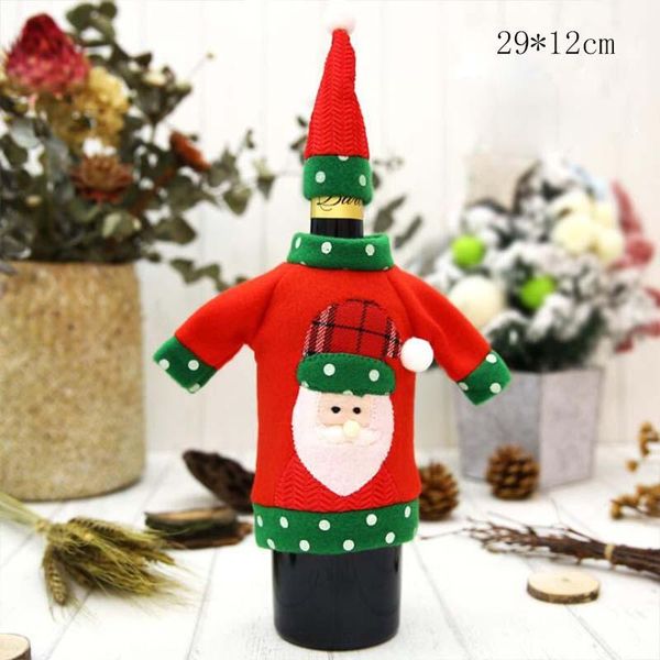 

новый год рождественские декор вина бутылка обложка сумка счастливого рождества украшения для домашнего ужина подарки для семейных ремесленн