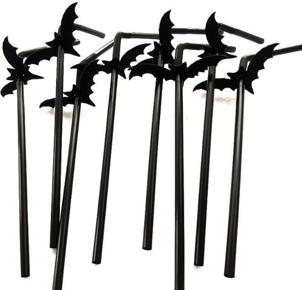 

disposable bat drinking straw felt flag birthday bunting supplies party halloween decoration propsoutletgwnz