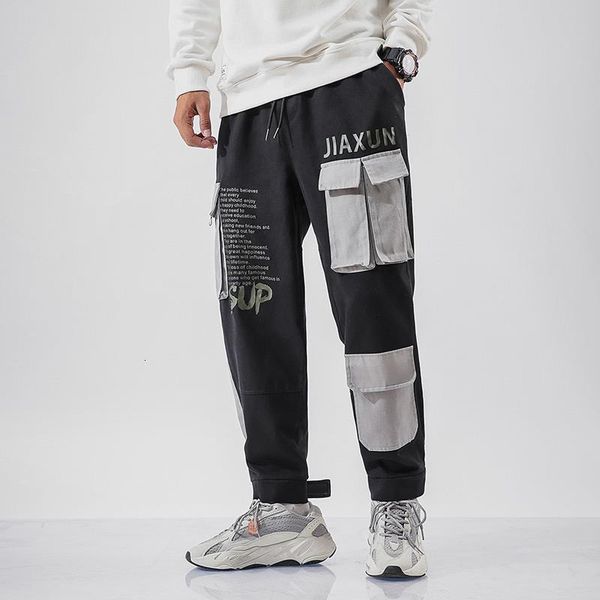 

cargo pocket 2020 spring autumn black harem pants fashions joggers casual sweatpants track men's sweat trouser