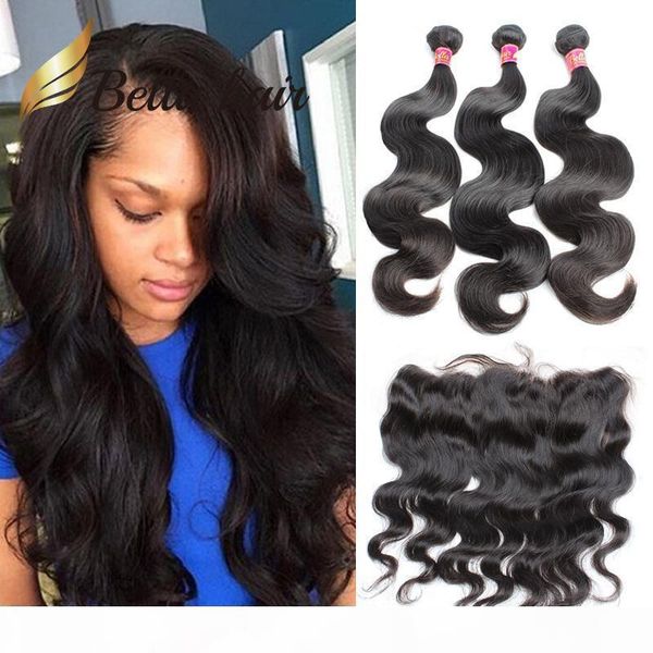 

body wave 3 bundles with 13*4 frontal malaysian peruvian brazilian virgin human hair extensions ear to ear lace frontal closure and weaves, Black;brown