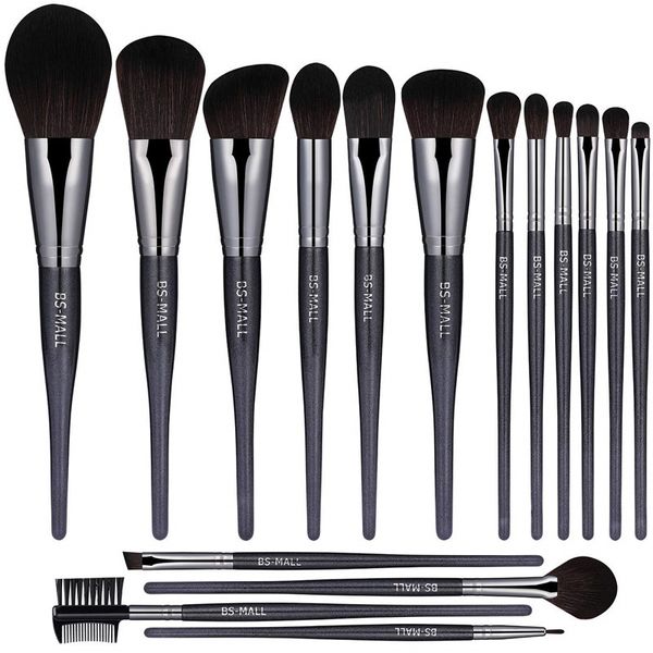 

bs-mall(tm) makeup brush premium makeup brush set kabuki cosmetic foundation blending blush eyeliner powder makeup brush set 16 pieces