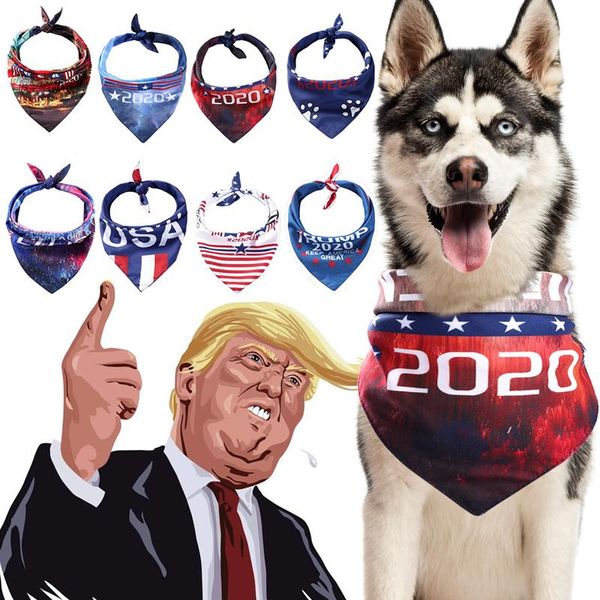 

usa president donald trump 2020 dog bandanas large polyester blends biden pet scarf washable pet accessories keep america great sqcewt, Black