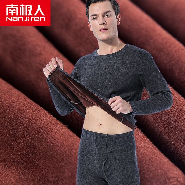 

nanjiren men brand thermal underwear sets men warm casual underwear hight stretch long johns set thermal pajamas for old men lj201008, Black;white
