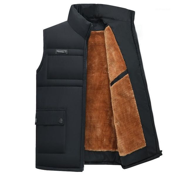 

men's vests mens down winter jackets waistcoat men fashion sleeveless solid zipper coat overcoat keep warm jacket1, Black;white