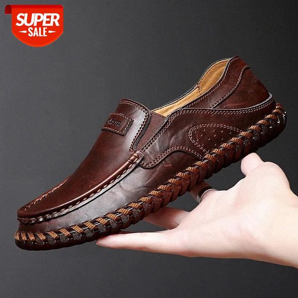 

brand genuine leather men shoes fashion casual shoes breathable men flats loafers men's driving zapatos hombre big size 48 #4x8n