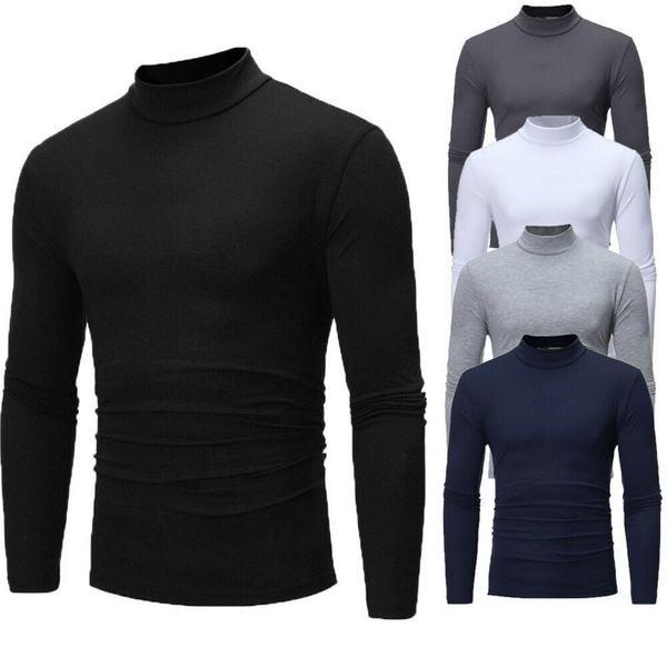

brand new gothic men turtelneck sweater pullover long sleeve stretch slim basic sweater turtleneck male blouse spring clothes, White;black