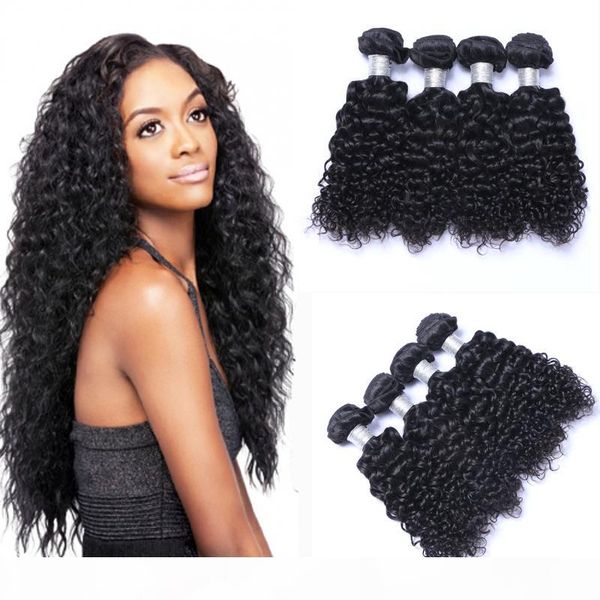 

перуанская глубокая волна девственные волосы feave 4pcs лот натуральный цвет без провала туллуи свободных наращиваний человека, Black