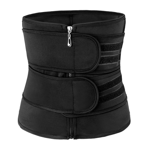 

yoga fitness waist trainer slimming belt sauna belly shaping underwear sculpt belt, Black;gray
